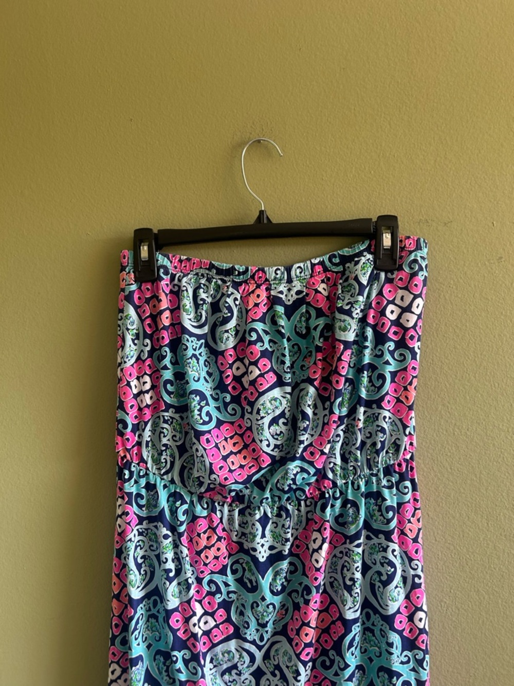 Lilly Pulitzer Strapless Maxi Dress in Blue & Pink Pattern - Picture 8 of 11